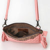 ADBG1683 American Darling Quilted Leather Crossbody | Tooled Flap Fringe Purse