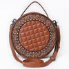 ADBG1684 American Darling Quilted Leather Canteen Bag | Hand-Tooled Floral Crossbody