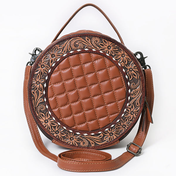 ADBG1684 American Darling Quilted Leather Canteen Bag | Hand-Tooled Floral Crossbody