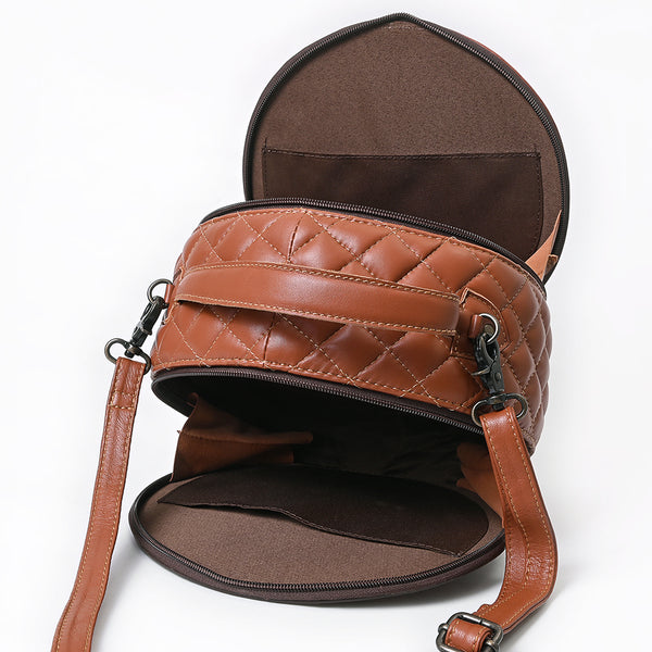 ADBG1684 American Darling Quilted Leather Canteen Bag | Hand-Tooled Floral Crossbody