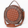ADBG1684 American Darling Quilted Leather Canteen Bag | Hand-Tooled Floral Crossbody
