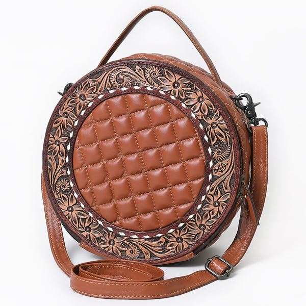 ADBG1684 American Darling Quilted Leather Canteen Bag | Hand-Tooled Floral Crossbody