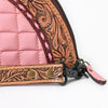 ADBG1666A American Darling Western Leather Taco Bag with Hand-Tooled Details and Quilted Design