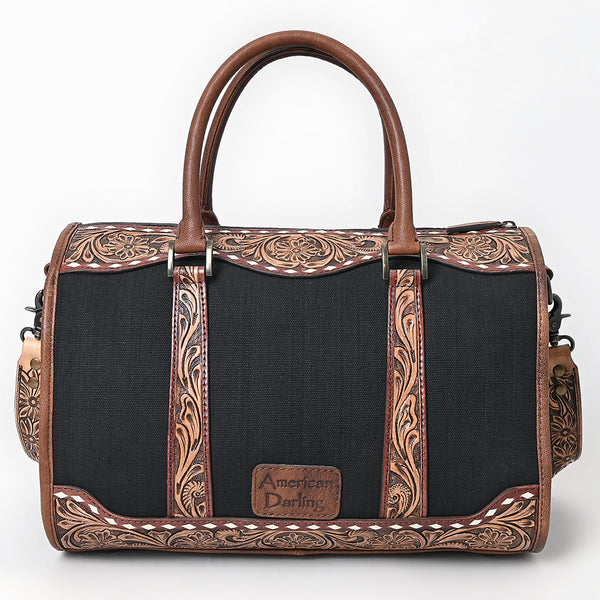 ADBG1765 American Darling Western Hand-Tooled Floral Duffel Bag in Premium Genuine Leather