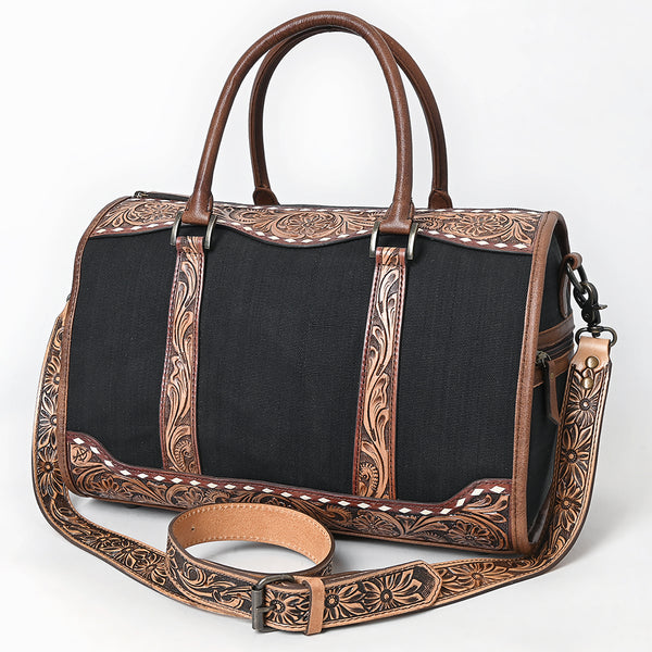 ADBG1765 American Darling Western Hand-Tooled Floral Duffel Bag in Premium Genuine Leather