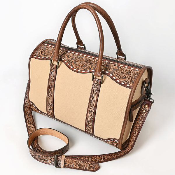 ADBG1765 American Darling Western Hand-Tooled Floral Duffel Bag in Premium Genuine Leather