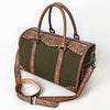 ADBG1765 American Darling Western Hand-Tooled Floral Duffel Bag in Premium Genuine Leather
