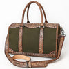 ADBG1765 American Darling Western Hand-Tooled Floral Duffel Bag in Premium Genuine Leather