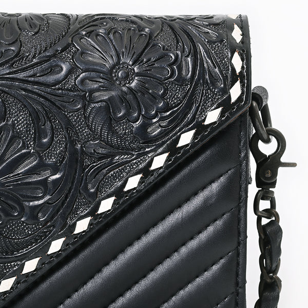 ADBG1767 American Darling Western Hand-Tooled Floral Envelop Bag - Quilted Leather Crossbody