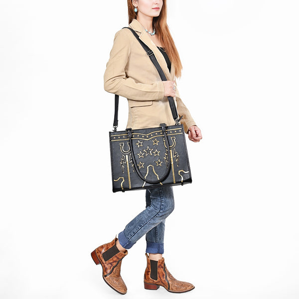 ADBG1768 American Darling Western Genuine Leather Tote Bag Handcrafted Full Grain Leather Carryall