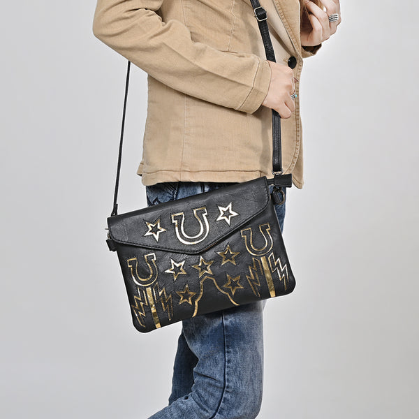 ADBG1769 American Darling Western Leather Envelop Bag - Handcrafted Vegetable-Tanned Crossbody