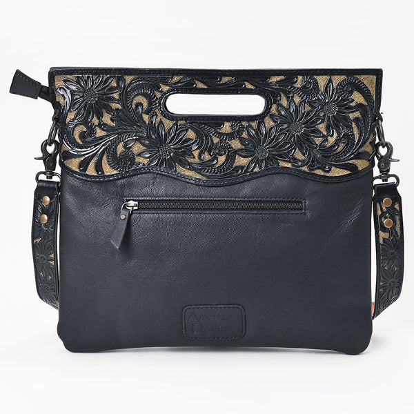 ADBG1770 American Darling Western Hand-Tooled Floral Clutch Bag - Premium Genuine Leather Crossbody