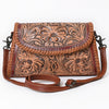 ADBG1771 American Darling Western Hand Tooled Floral Carved Small Cross body Bag in Genuine Leather