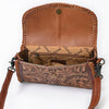 ADBG1771 American Darling Western Hand Tooled Floral Carved Small Cross body Bag in Genuine Leather