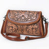 ADBG1771 American Darling Western Hand Tooled Floral Carved Small Cross body Bag in Genuine Leather