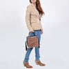 ADBGA828 American Darling Hand Tooled Floral Large Cross body Bag with Fringes