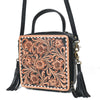 ADBGA828 American Darling Hand Tooled Floral Large Cross body Bag with Fringes