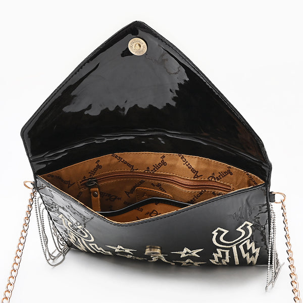 ADBGA831 American Darling Handcrafted Embroidered Leather Envelope Bag