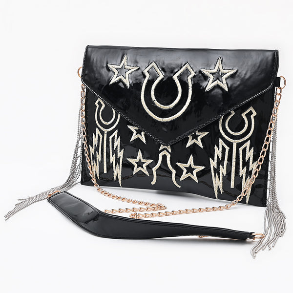 ADBGA831 American Darling Handcrafted Embroidered Leather Envelope Bag