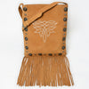ADBGA832 American Darling Handcrafted Suede Chaps Bag with Fringes and Conchos