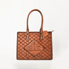 ADBGM735 American Darling Handcrafted Quilted Leather Tote Bag with Boot Stitched Accents