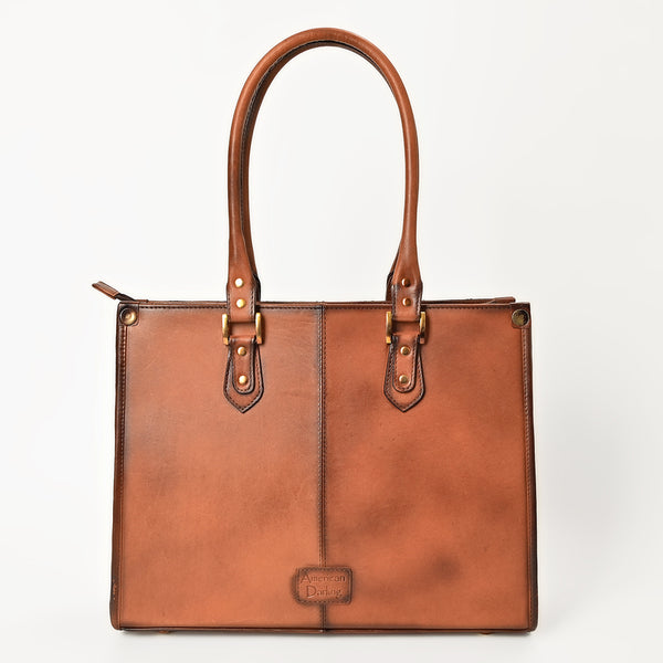 ADBGM735 American Darling Handcrafted Quilted Leather Tote Bag with Boot Stitched Accents
