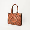 ADBGM735 American Darling Handcrafted Quilted Leather Tote Bag with Boot Stitched Accents