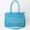 ADBG1553 American Darling Western Genuine Suede Leather Tote Bag with Buck Stitching | Handcrafted Everyday Tote