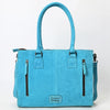 ADBG1553 American Darling Western Genuine Suede Leather Tote Bag with Buck Stitching | Handcrafted Everyday Tote
