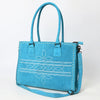 ADBG1553 American Darling Western Genuine Suede Leather Tote Bag with Buck Stitching | Handcrafted Everyday Tote