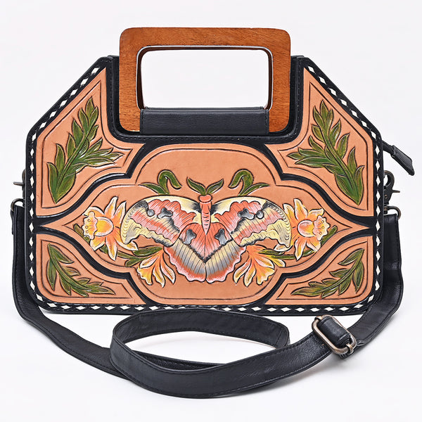 ADBG1776 American Darling Hand-Tooled Floral Cross body Bag - Handcrafted Western Leather Purse