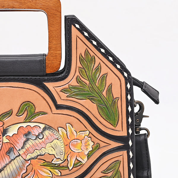 ADBG1776 American Darling Hand-Tooled Floral Cross body Bag - Handcrafted Western Leather Purse