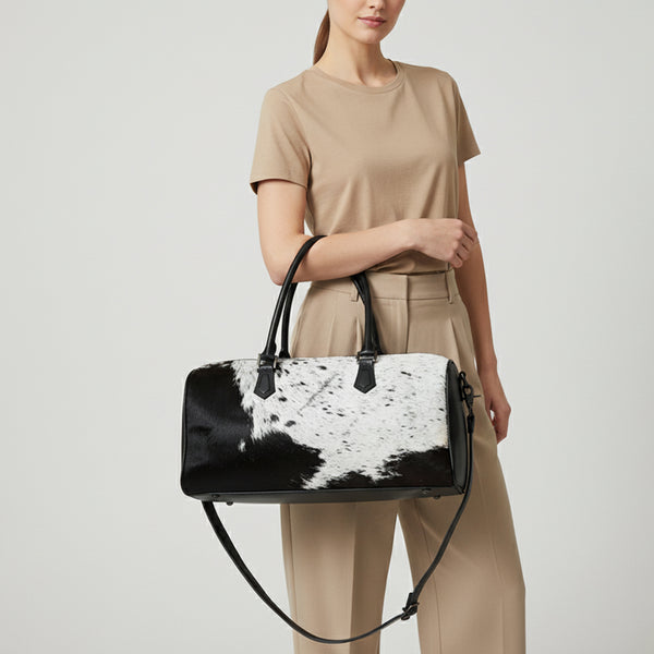ADBG1779 American Darling Western Hair-On Cowhide Duffel Bag - Handcrafted Leather Travel Bag