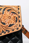 ADBG1780 American Darling Hand-Tooled Floral Cross body Bag - Quilted Western Leather Purse