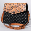 ADBG1780 American Darling Hand-Tooled Floral Cross body Bag - Quilted Western Leather Purse
