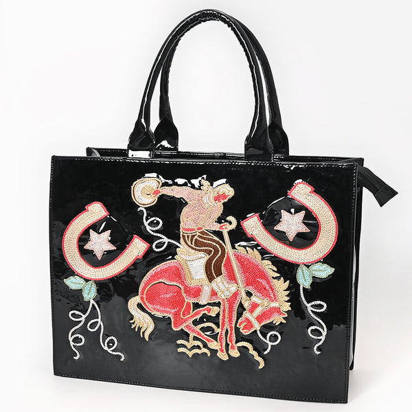 ADBGA842 American Darling Handcrafted Embroidered Western Genuine Leather Tote Bag