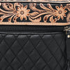 ADBGA845 American Darling Hand Tooled Floral Quilted Leather Cross body Bag