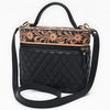 ADBGA845 American Darling Hand Tooled Floral Quilted Leather Cross body Bag