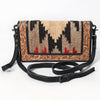 ADBG1784 American Darling Hand Tooled Floral Organiser Bag - Hand Woven Saddle Blanket Western Leather