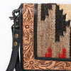 ADBG1784 American Darling Hand Tooled Floral Organiser Bag - Hand Woven Saddle Blanket Western Leather