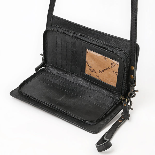ADBG1784 American Darling Hand Tooled Floral Organiser Bag - Hand Woven Saddle Blanket Western Leather