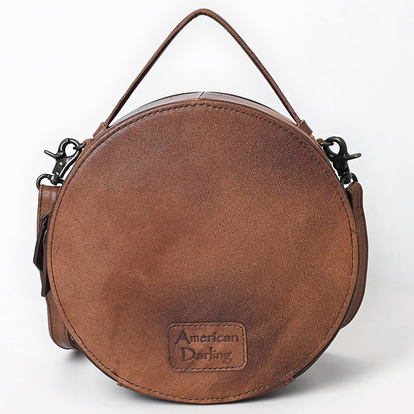 ADBG1785 American Darling Hand Tooled Floral Canteen Bag - Hand-Woven Saddle Blanket Western Bag
