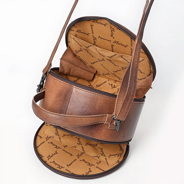 ADBG1785 American Darling Hand Tooled Floral Canteen Bag - Hand-Woven Saddle Blanket Western Bag