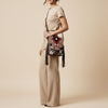 ADBG1786 American Darling Hand Tooled Floral Messenger Bag - Cowhide & Saddle Blanket Western Purse