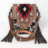 ADBG1786 American Darling Hand Tooled Floral Messenger Bag - Cowhide & Saddle Blanket Western Purse