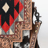 ADBG1786 American Darling Hand Tooled Floral Messenger Bag - Cowhide & Saddle Blanket Western Purse