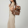 ADBG1787 American Darling Hand Tooled Floral Backpack Bag - Woven Saddle Blanket & Cowhide Western Bag