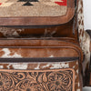 ADBG1787 American Darling Hand Tooled Floral Backpack Bag - Woven Saddle Blanket & Cowhide Western Bag