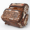 ADBG1787 American Darling Hand Tooled Floral Backpack Bag - Woven Saddle Blanket & Cowhide Western Bag