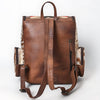 ADBG1787 American Darling Hand Tooled Floral Backpack Bag - Woven Saddle Blanket & Cowhide Western Bag